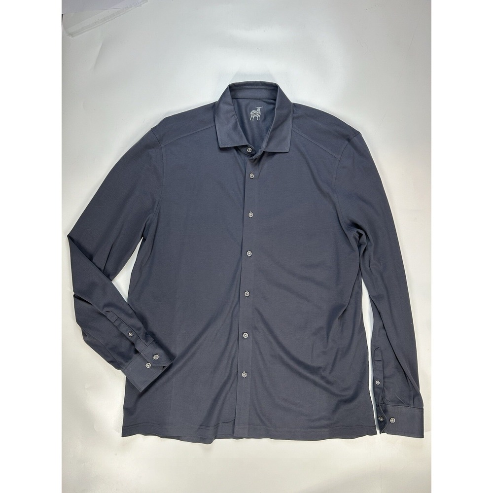 Raffi The Dylan Shirt Men's Large Gray 100% Cotton Button Up Dress Comfort